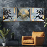 Luminescent Equine Charms Crystal Glass Premium Painting Set Of 3